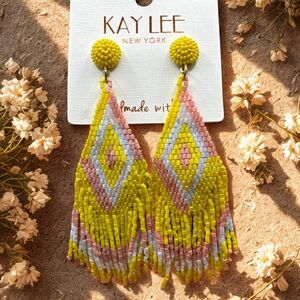 Kay Lee Aztec Seed Bead Earrings